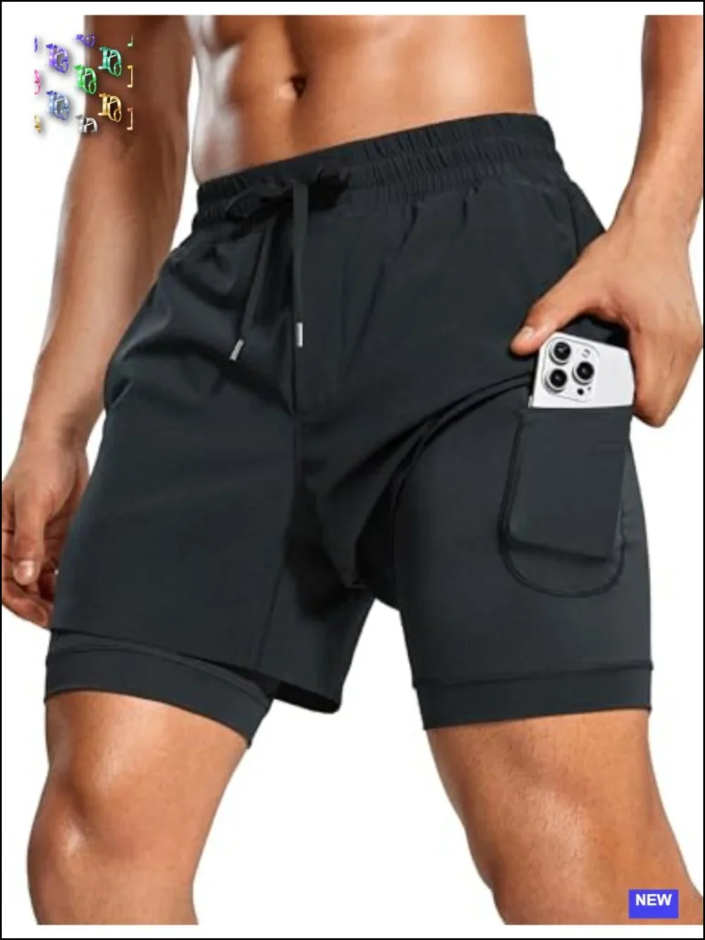 2 in 1 Running Shorts Long Liner Quick Dry Athletic